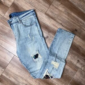 Distressed THRT Light Blue washed men’s Jeans, size 38